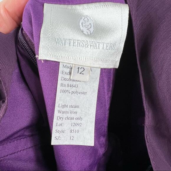 WATTERS & WATTERS Purple Bridesmaid/Cocktail Dress in Size 12 - Picture 2 of 4